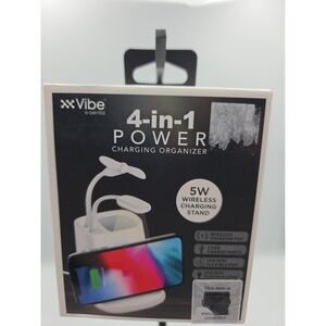 Vibe Essential Wireless Charging Stand 4- In- 1 Power Charging Organizer